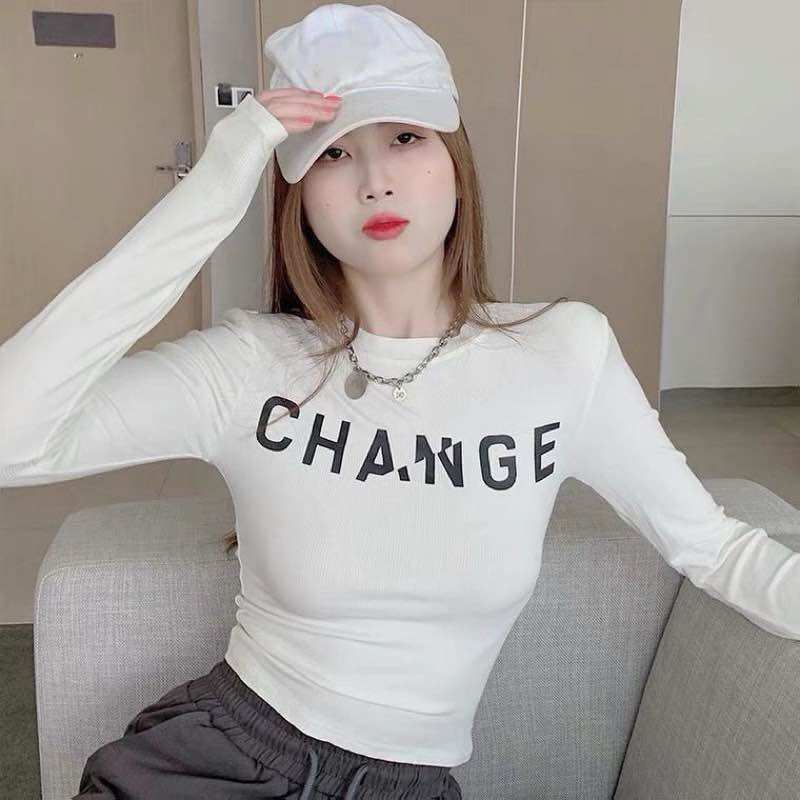 ÁO CỔ TRÒN TAY DÀI IN CHỮ CHANG CHANG XINH ĐẸP TUYỆT VỜI HP CHANG