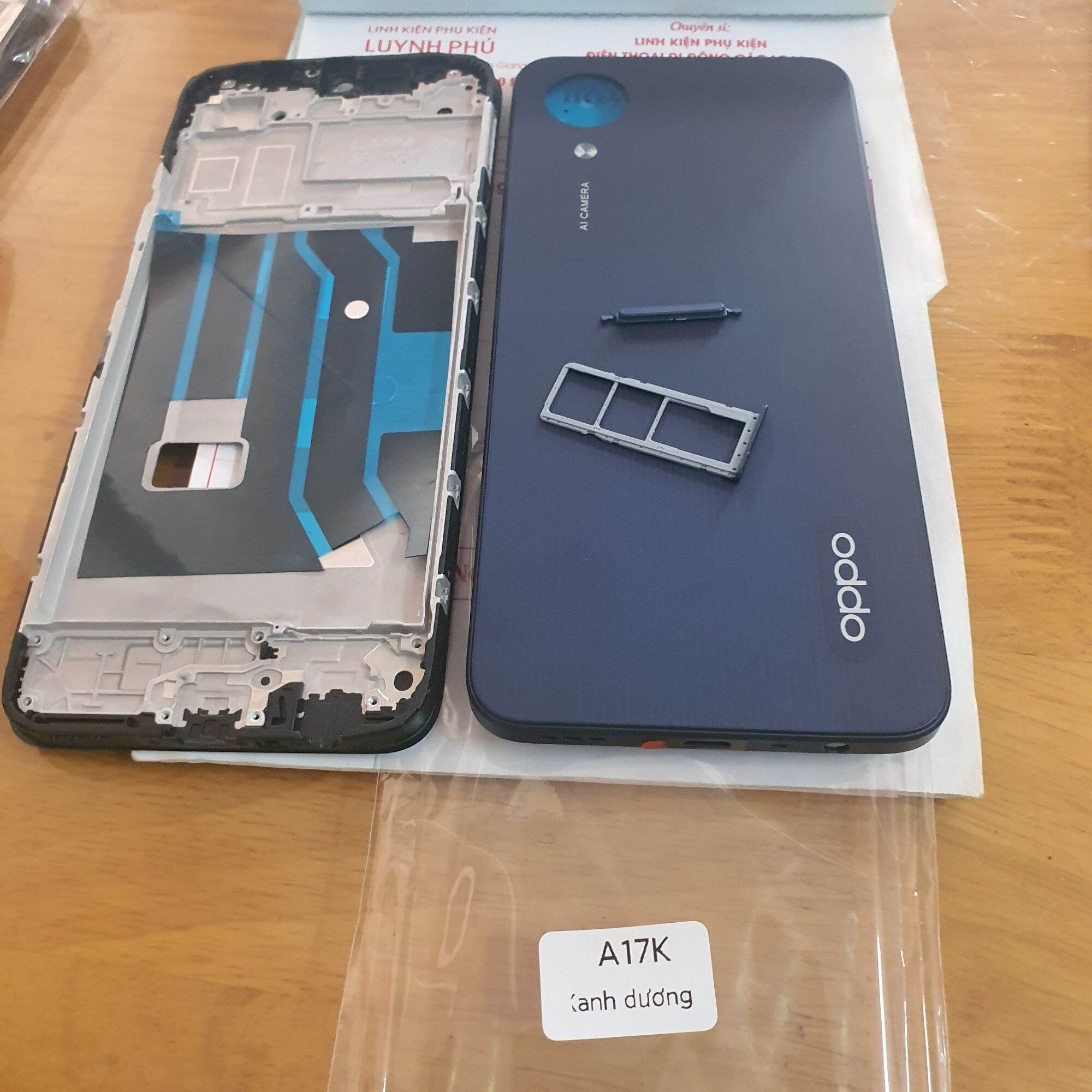Vỏ oppo A17K có khay sim khung sườn(ảnh thật)
