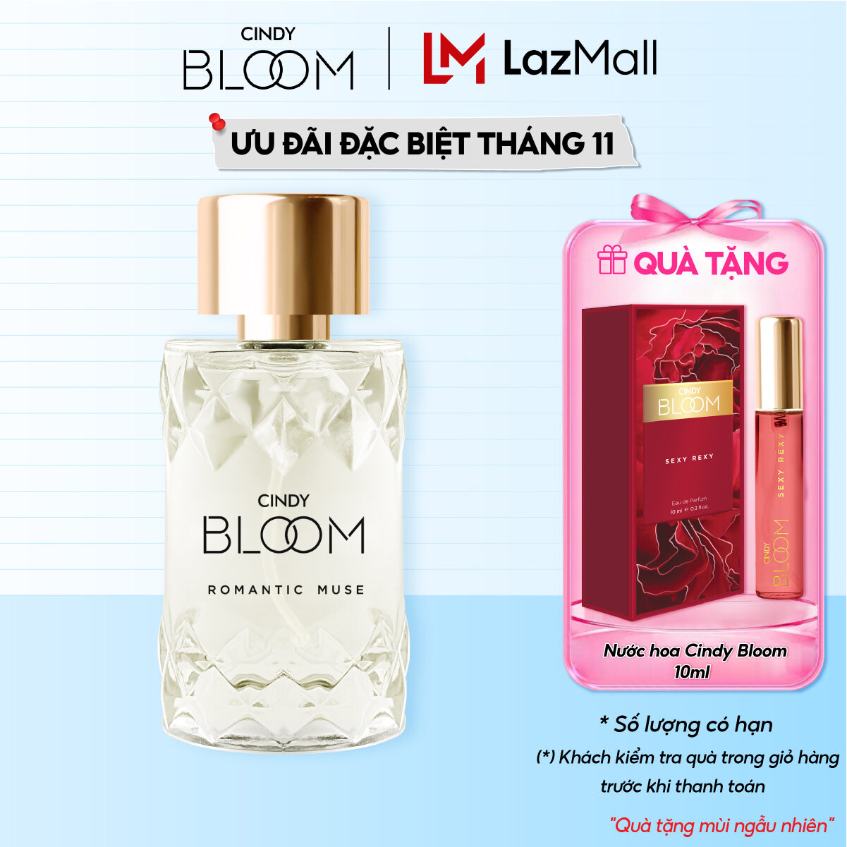 Nước Hoa Nữ Cindy Bloom Romantic Muse Hương Quyến Rũ Lãng Mạn 50ml