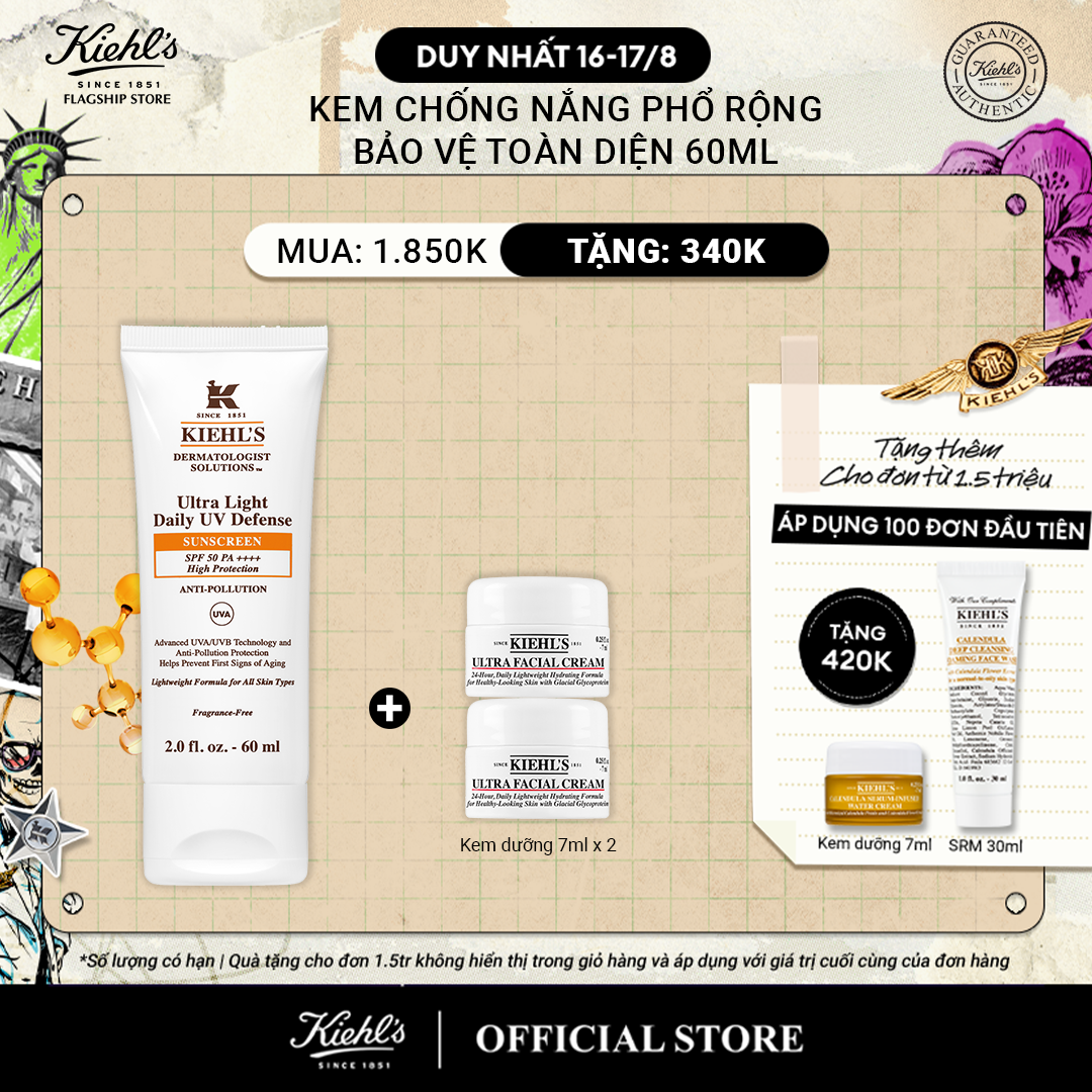 Kem chống nắng hằng ngày Kiehl s Ultra Light Daily UV Defense SPF 50