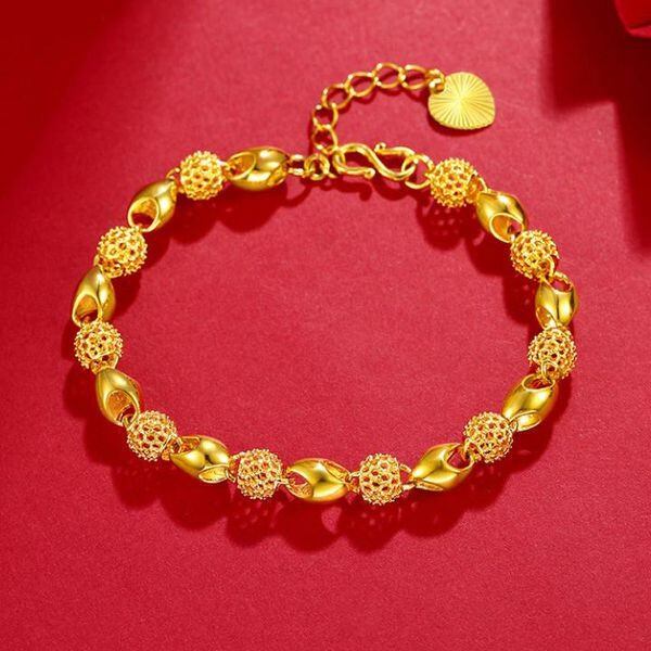 Lắc tay titan nữ mạ vàng 18k cao cấp bền màu không gỉ có thể điều chỉnh