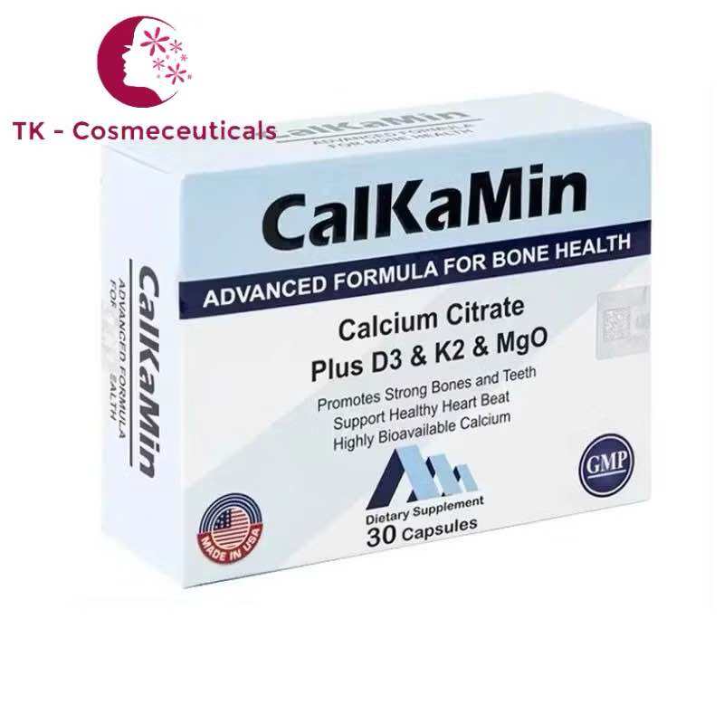 (CHÍNH HÃNG) Canxi Hữu Cơ CalKaMin Bổ Sung Canxi, Magie, D3, K2 - Mk7 Cho Bà Bầu, Giúp Xương Chắc Khỏe - Hộp 30 Viên