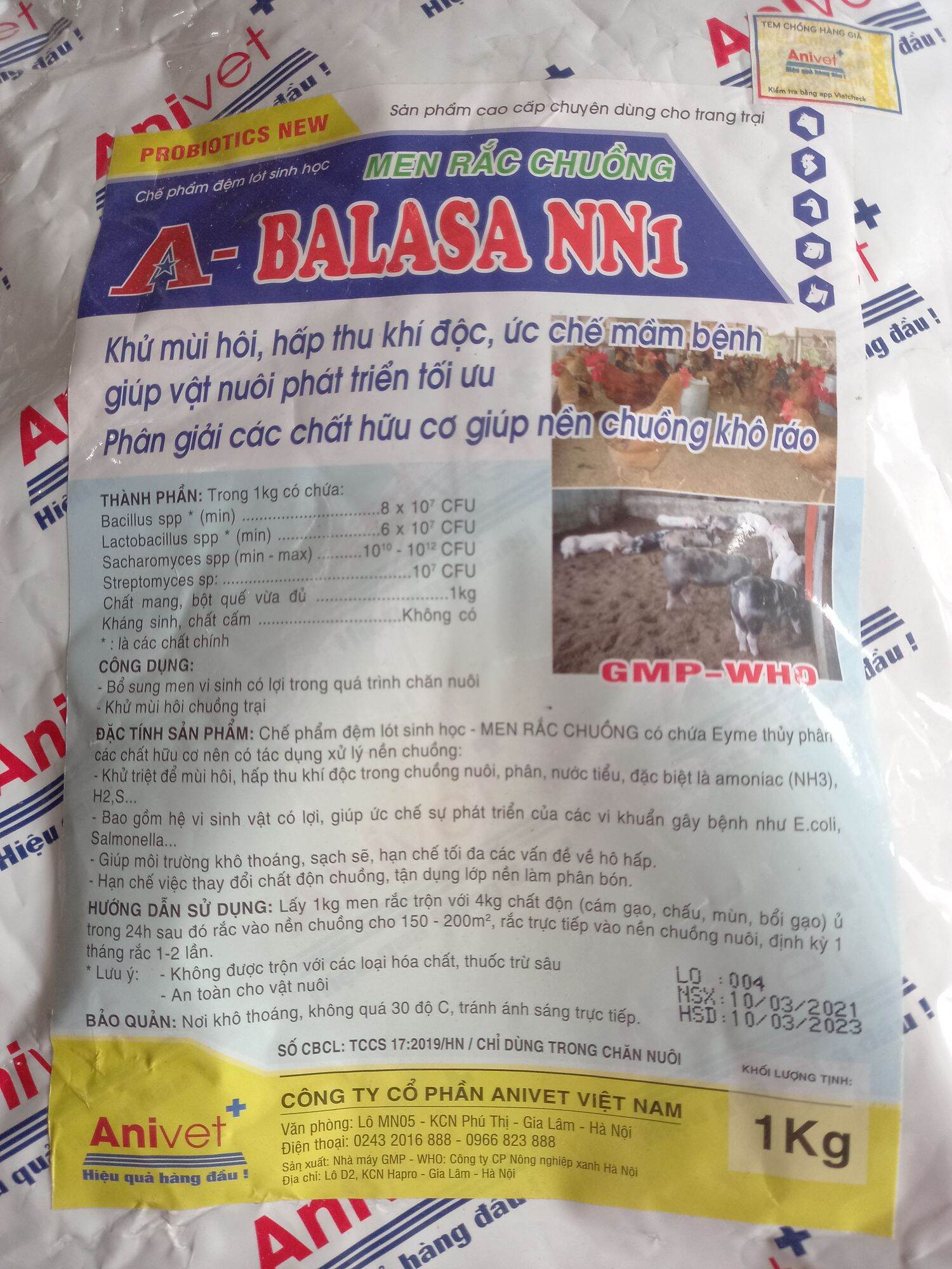 Men rắc chuồng balasa NN1, 1 KG