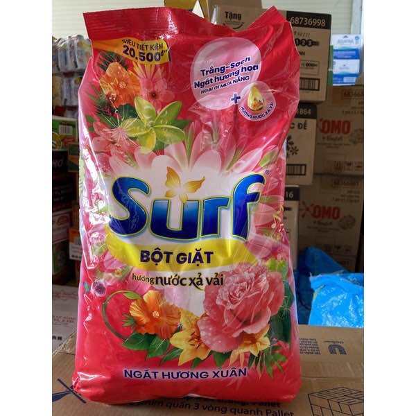 Bột giặt Surf hương Nước xả vải 5.5kg(màu hồng)