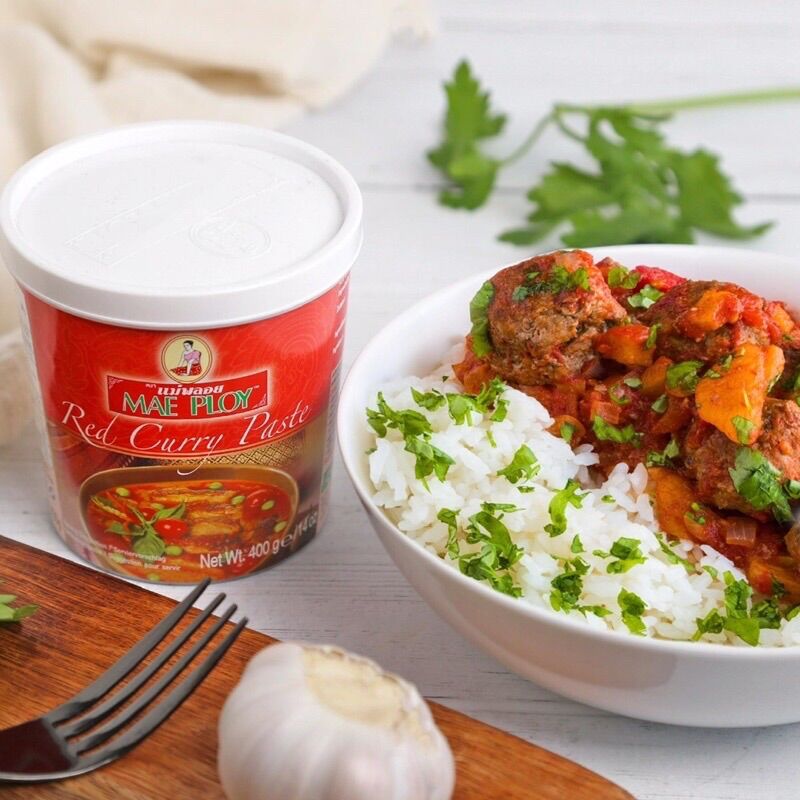 [HCM]MAE PLOY Gia Vị Cary Đỏ Hộp 400 gr Red Curry Paste