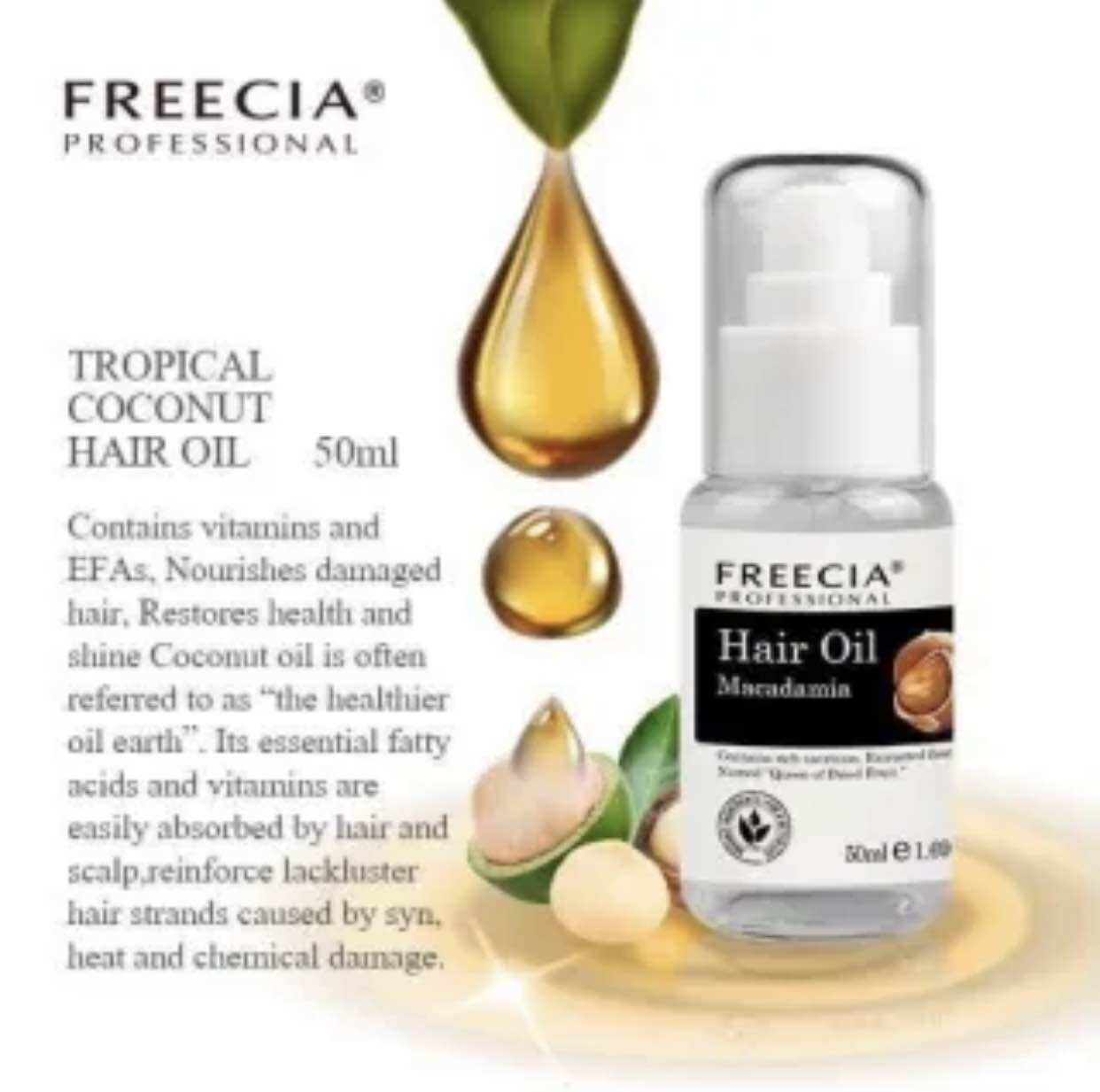 Tinh dầu dưỡng phục hồi tóc freecia macadamia oil 50ml