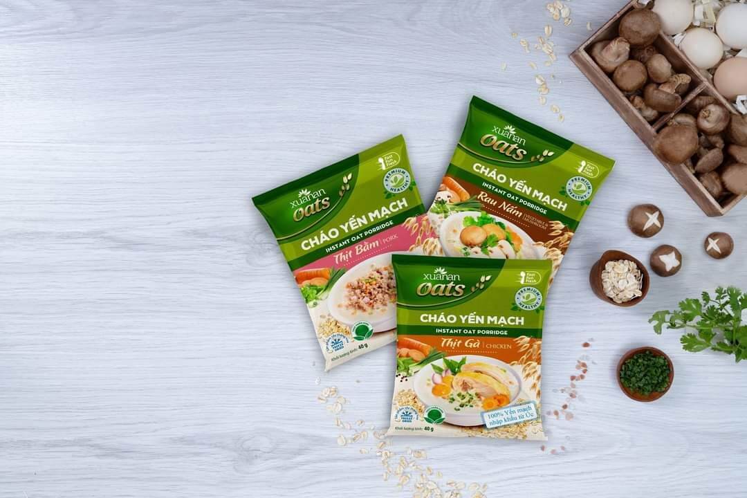 Combo 6 gói cháo yến mạch vị thịt gà xuân an 40gr