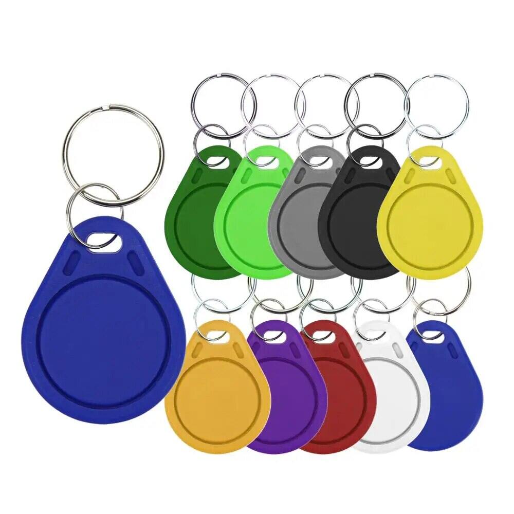 100 Chiếc UID Keyfob Móc Khóa RFID 13.56 MHz Kiểm Soát Truy Cập Nhân Bản Viết Được Thẻ IC Chống Nước Đột Quyết Cho Hệ Thống An Ninh