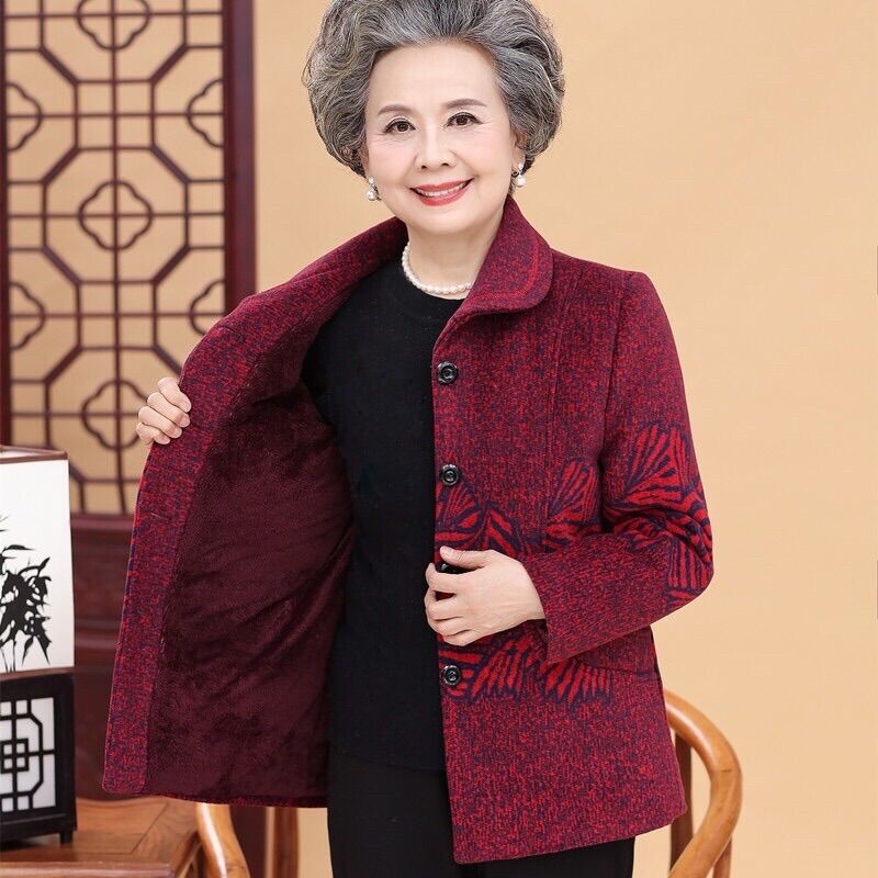 Áo dạ lót lông ấm tặng bà/ mẹ