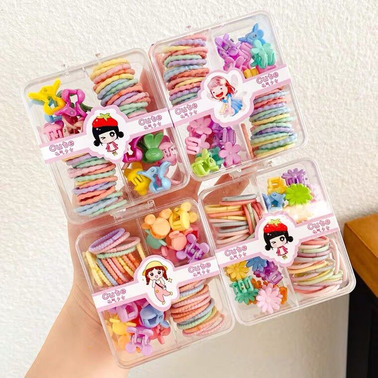 hộp kẹp tóc cột tóc cho bé gái phong cách hàn quốc