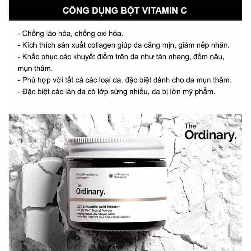 Bột Vitamin C The Ordinary 100% L-Ascorbic Acid Powder 20g
