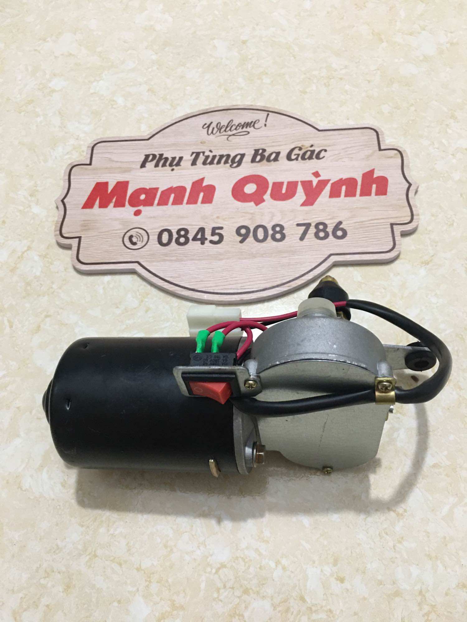 Mô tơ gạt mưa cho xe ba gác, công nông, ô tô, mô tơ gạt nước điện 12V