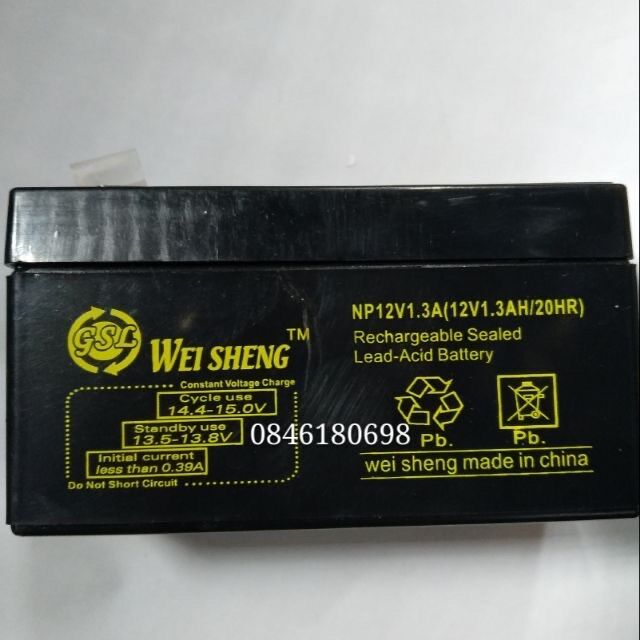 Ắc quy 12v 1,3a