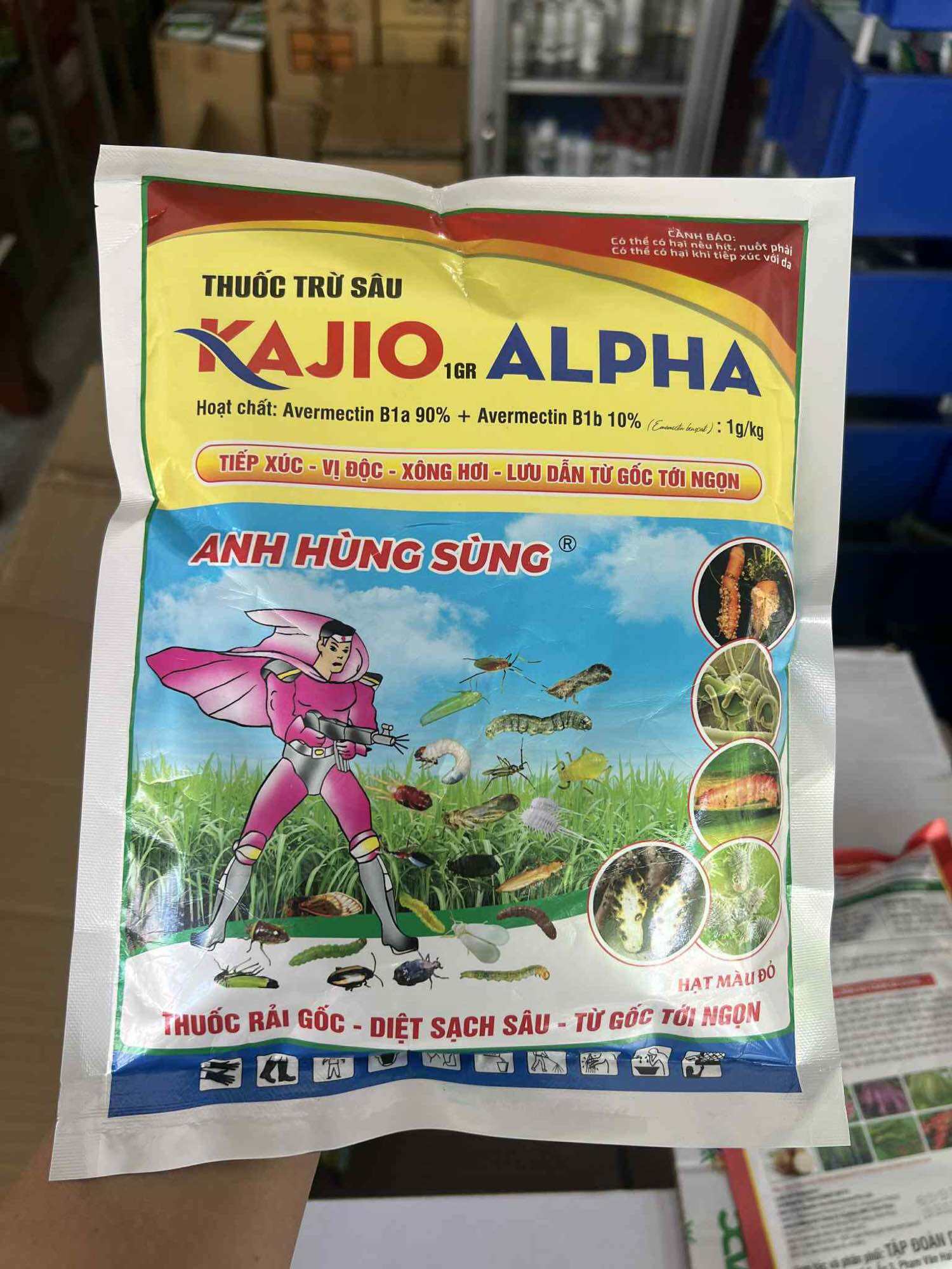 KAJIO ALPHA gói 1kg thuốc rải gốc hạt màu đỏ - diệt sạch sâu từ gốc tới ngọn