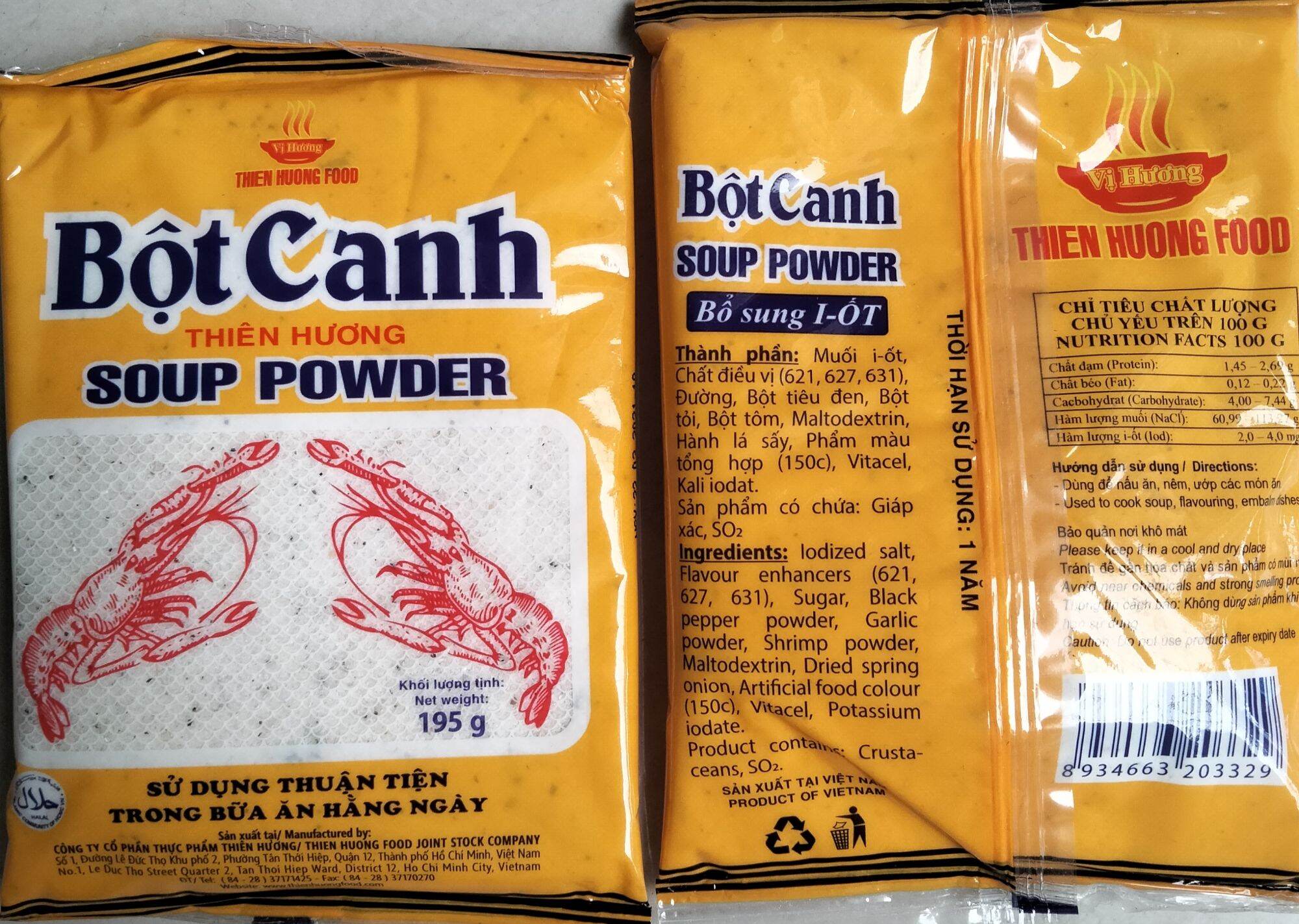 Combo 10 gói Bột Canh cao cấp Thiên Hương 195 gr