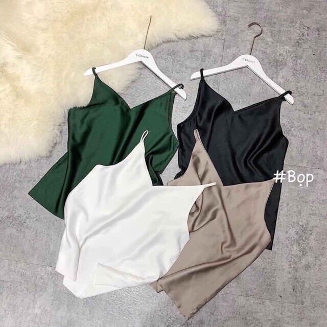 Áo 2 dây lụa cổ tim cao cấp