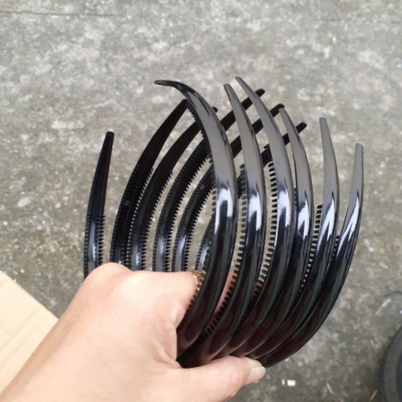 Combo 5 cái Bờm cài tóc có răng giữ chắc tóc nhựa mềm (bản 1.2cm)