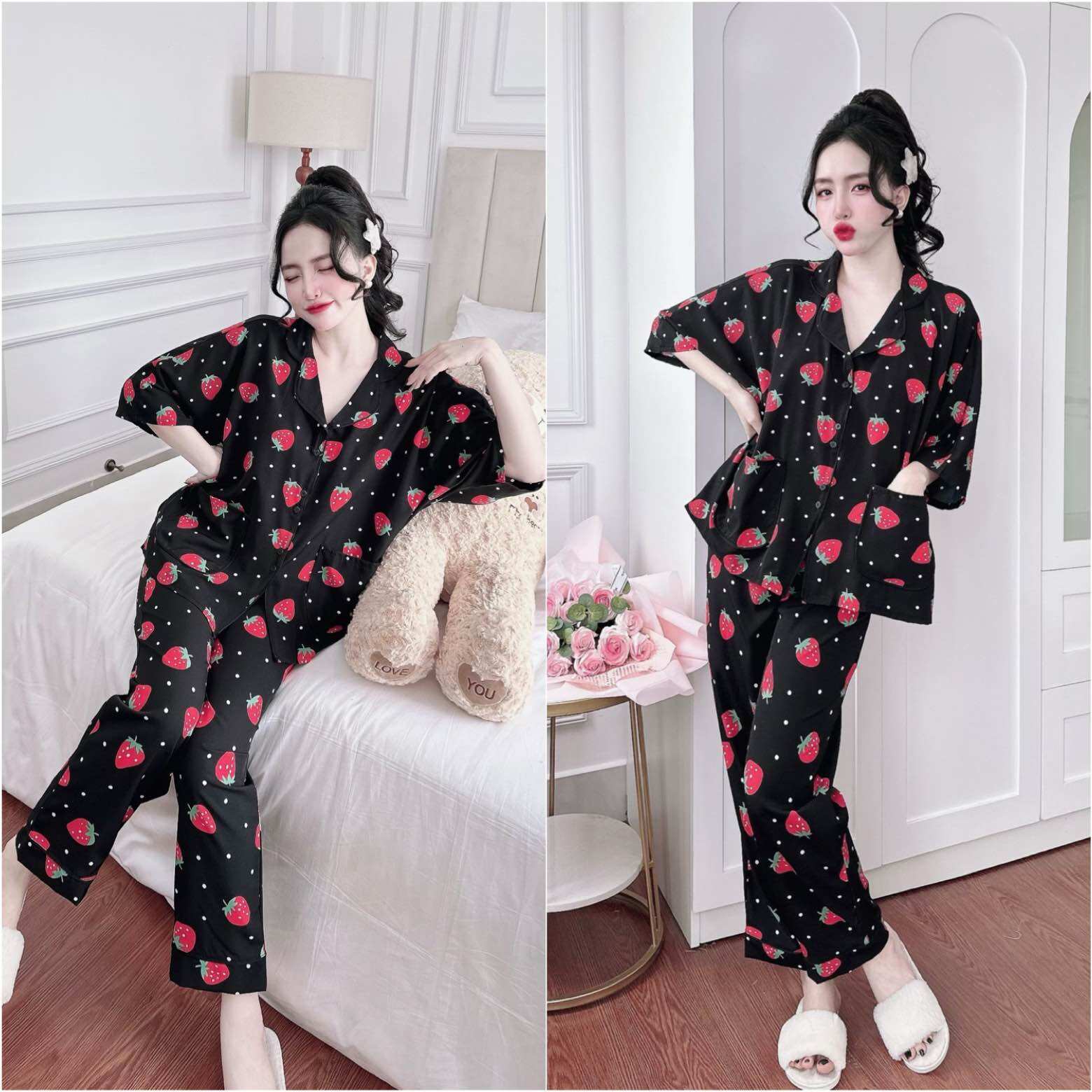 (Bigsize 50-110kg) - Đồ bộ mặc nhà Lụa Nhật/Lụa Maingô cao cấp