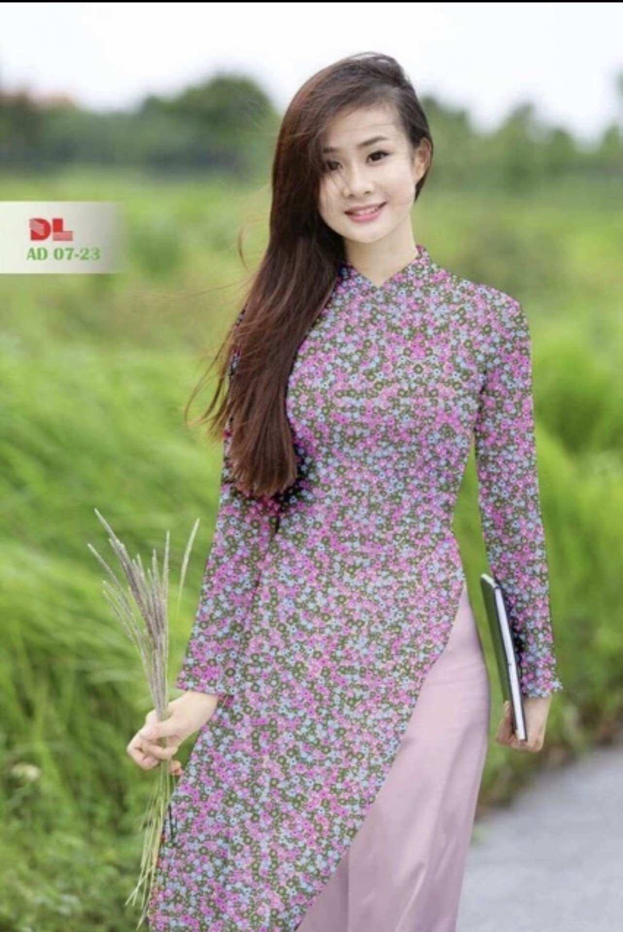 Vải áo dài hoa nhí
