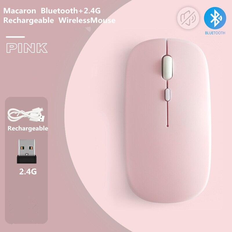 Macaron Sạc Không Dây Bluetooth 2.4G USB Chuột Cho Android Windows Máy Tính Bảng Laptop Notebook PC Cho IPAD Di Động