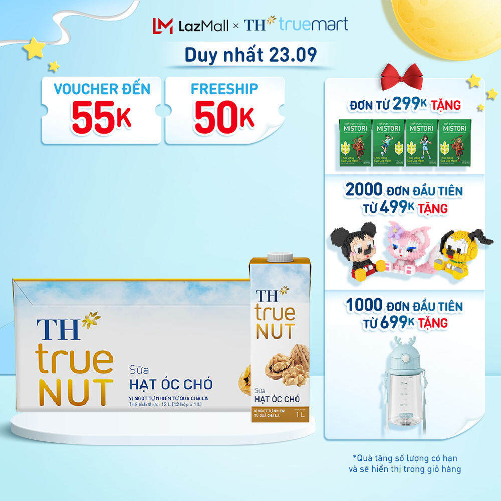 Thùng 12 hộp sữa hạt óc chó TH True Nut 1L (1L x 12)