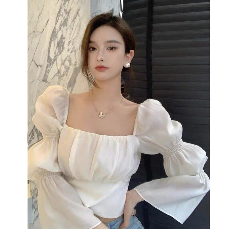Áo tiểu thư tay bo cột nơ sau siêu xinh m7