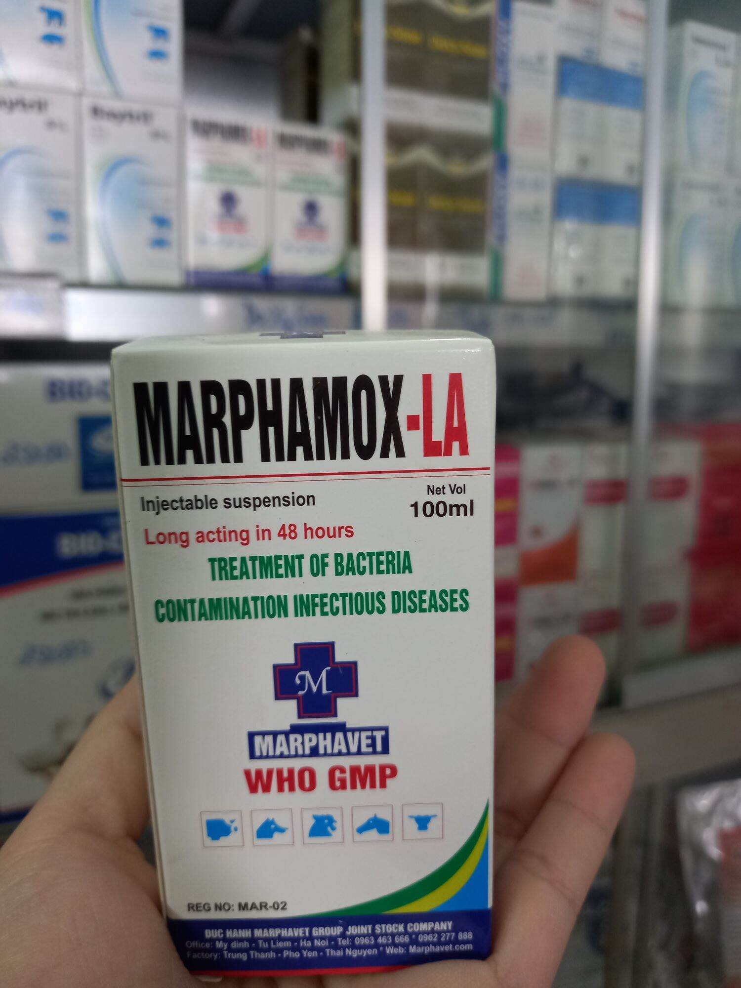 Marphamox LA,Chai 100ml,Chỉ Dùng Trong Thú Y
