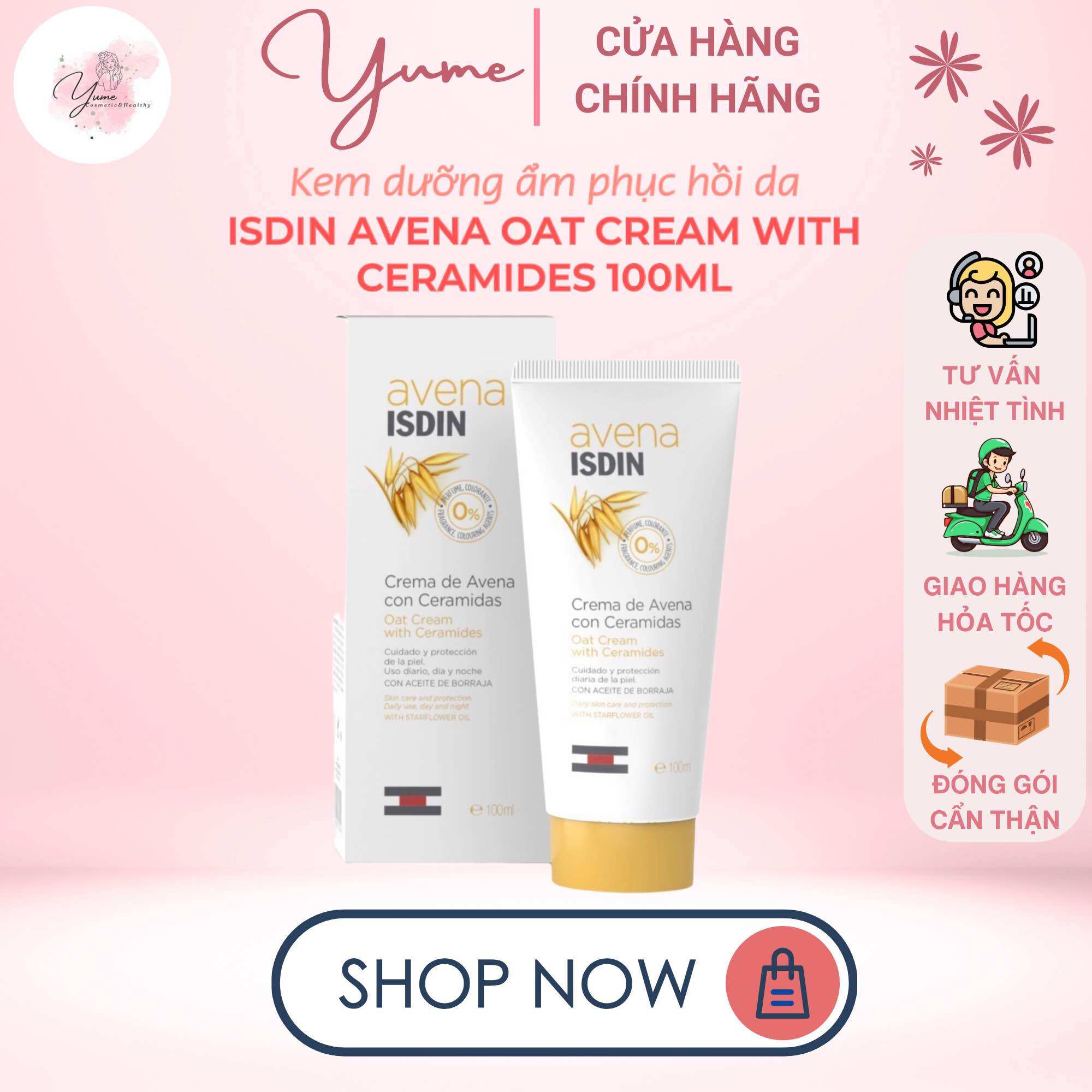 [Cóbill]Kem dưỡng phục hồi da Avena Insdin Oatmeal Cream with Ceramides 100ml