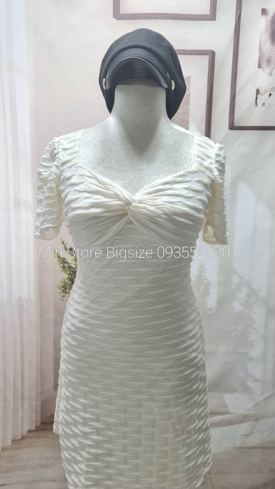 (60-90KG) MINSTORE Bigsize Đầm xoắn ngực D937