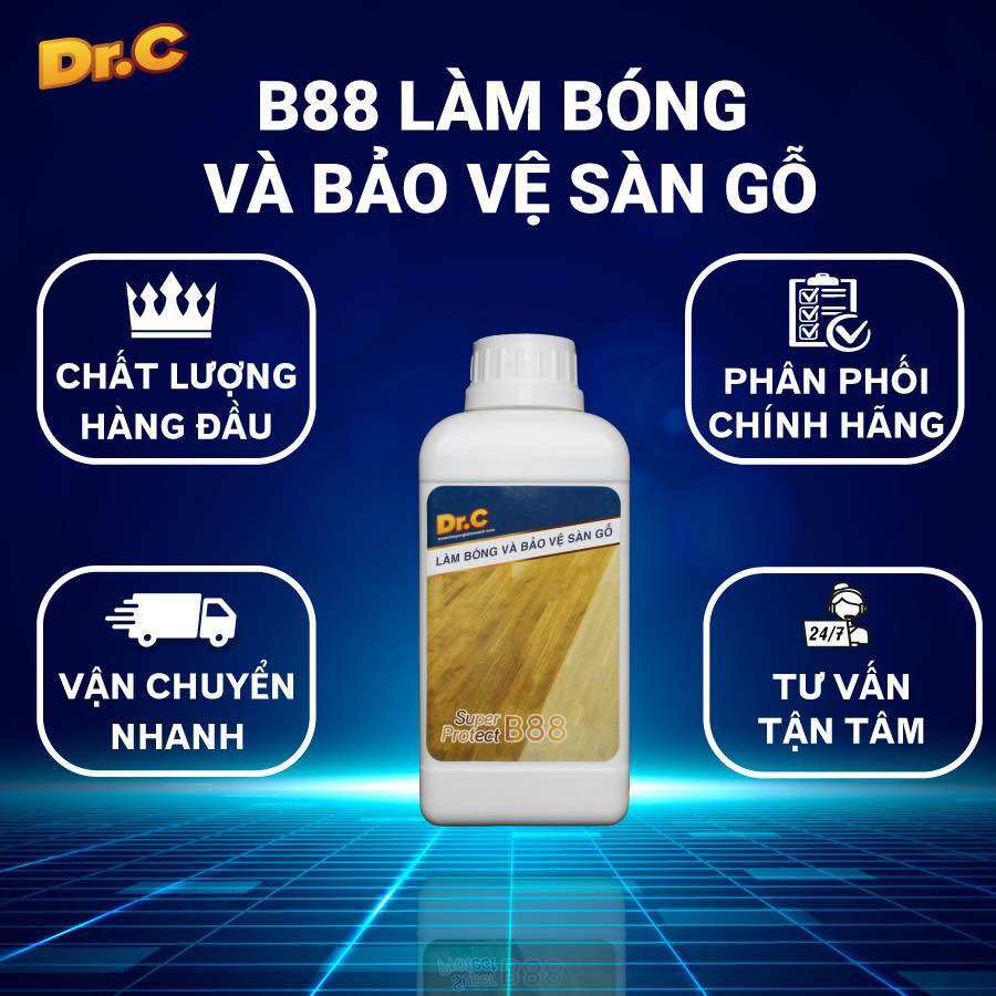 Dung dịch phủ bóng sàn gỗ, bảo vệ sàn gỗ, chống trơn trượt sàn gỗ dr.c chai 500ml