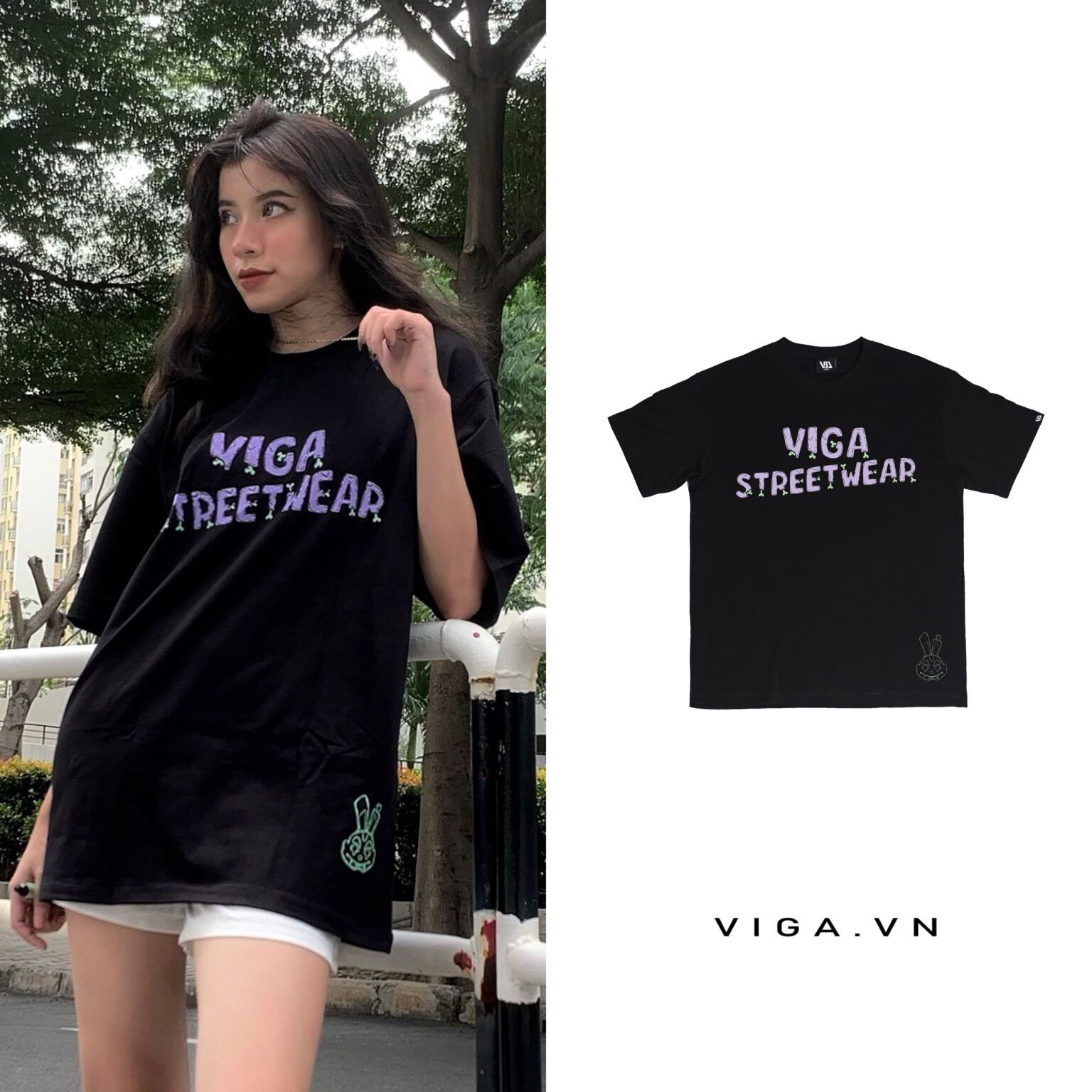 Áo Thun Local brand ViGa Bone Black ( Nam và Nữ )