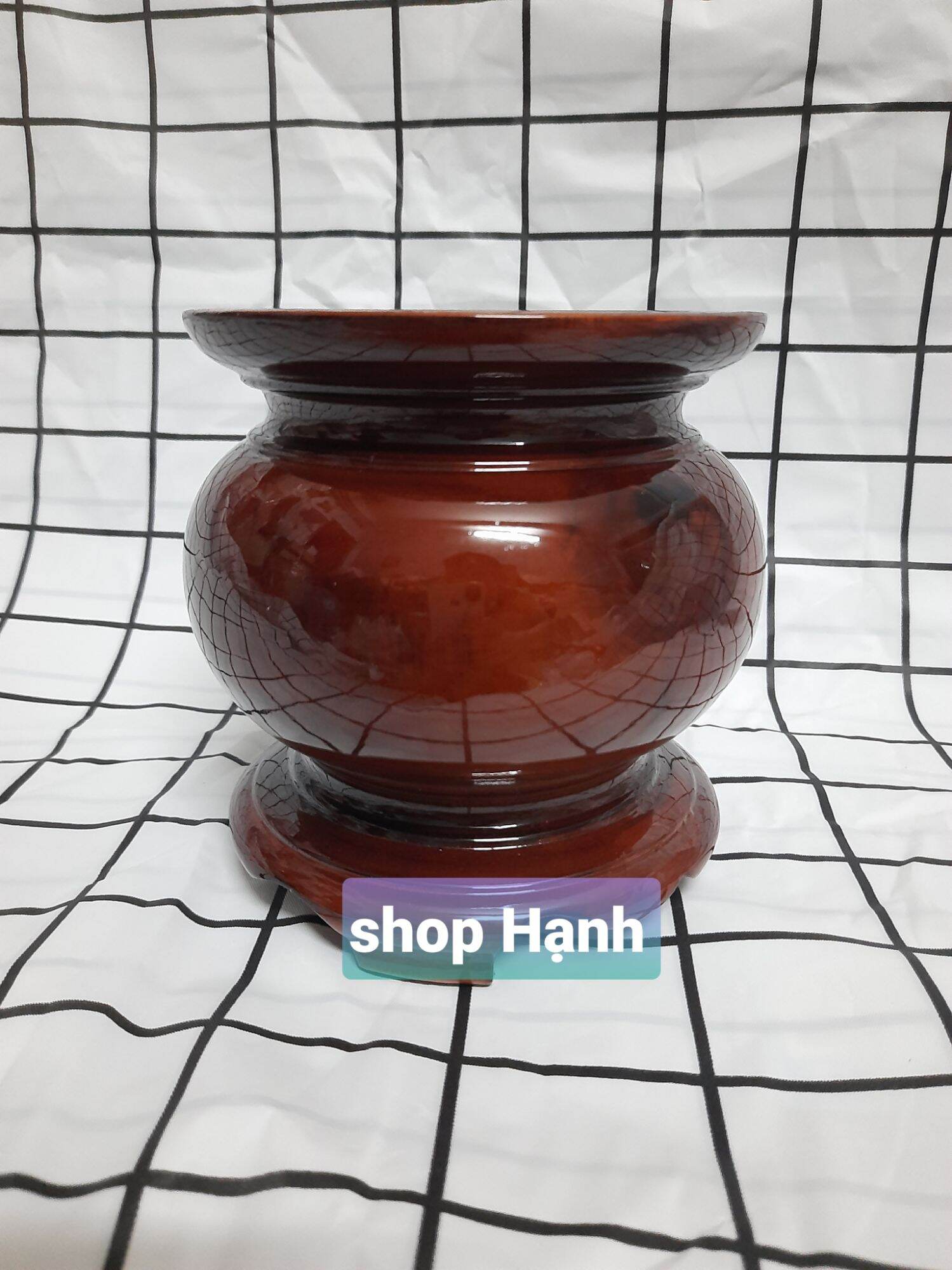 Lư hương gỗ chạm hoa sen có 5 size