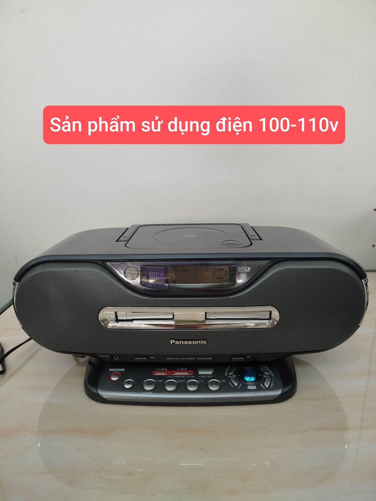 Đài radio, cassette, CD, MD Panasonic model RX-MDX80, hàng si Nhật