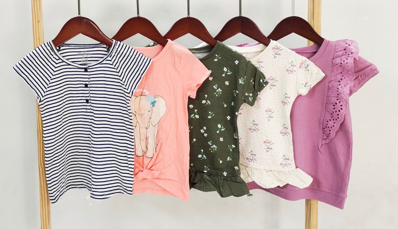 Áo thun cotton xuất dư Carter’s bé gái 2-14T (9-44kg)