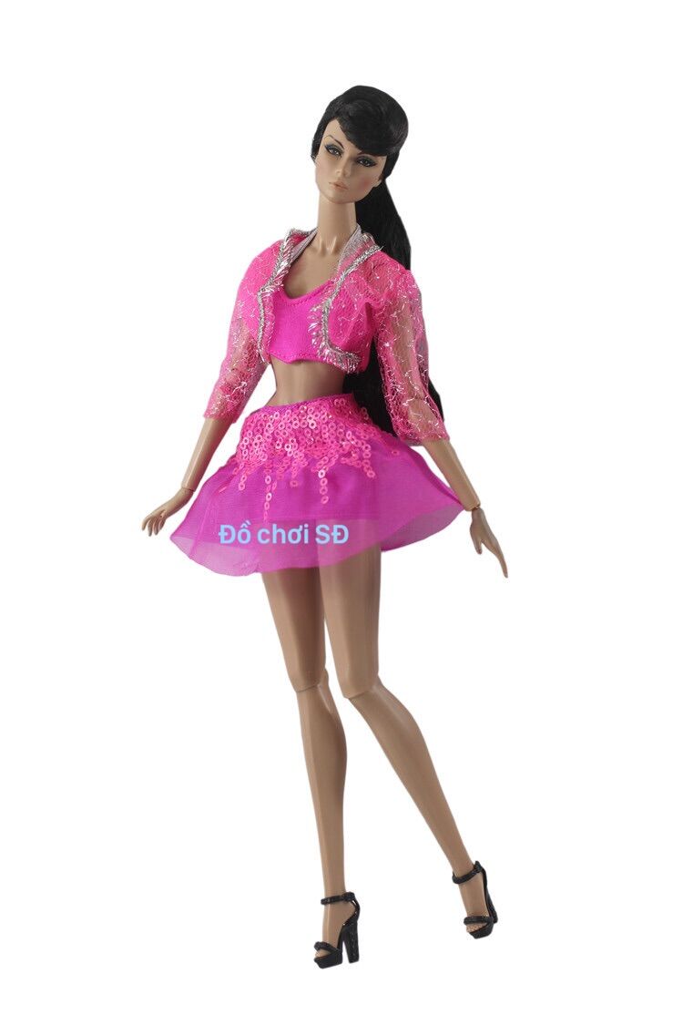 Quần áo búp bê 30cm - đầm hồng
