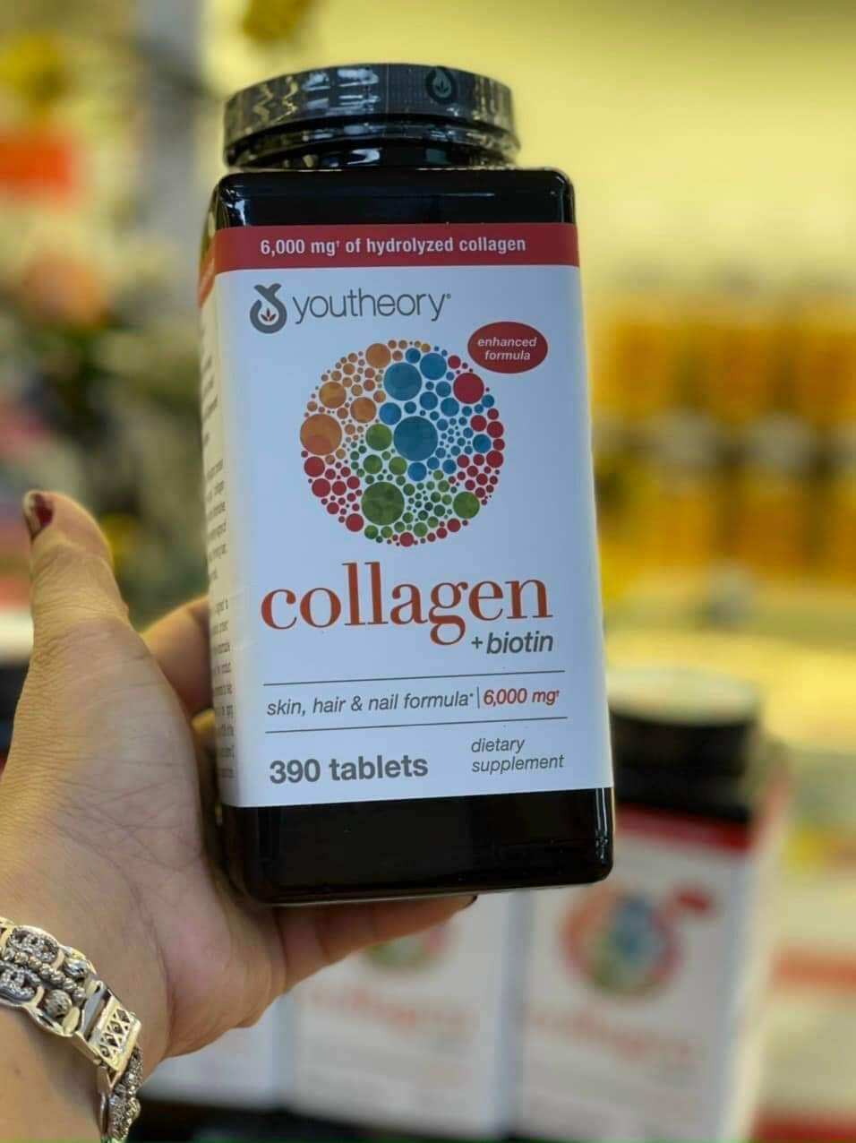 Viên Uống Collagen + Biotin Youtheory Mỹ 390 viên