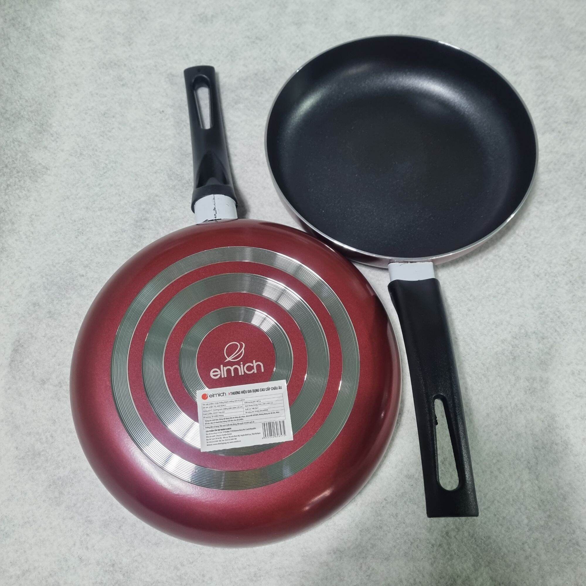 Chảo chống dính elmich size 22cm, size 24cm hàng chính hãng.