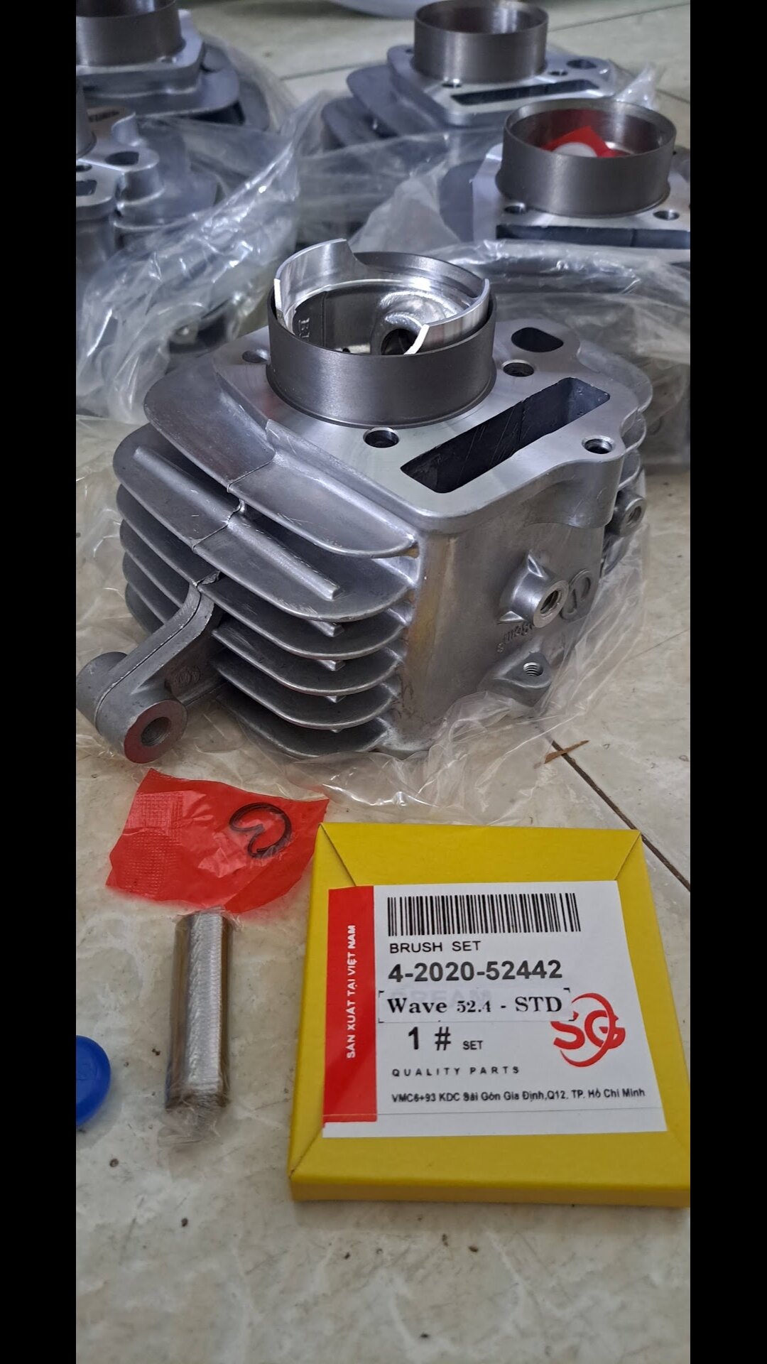 bộ hơi  wave 110 bao gồm piston với bạc +  ắc phe