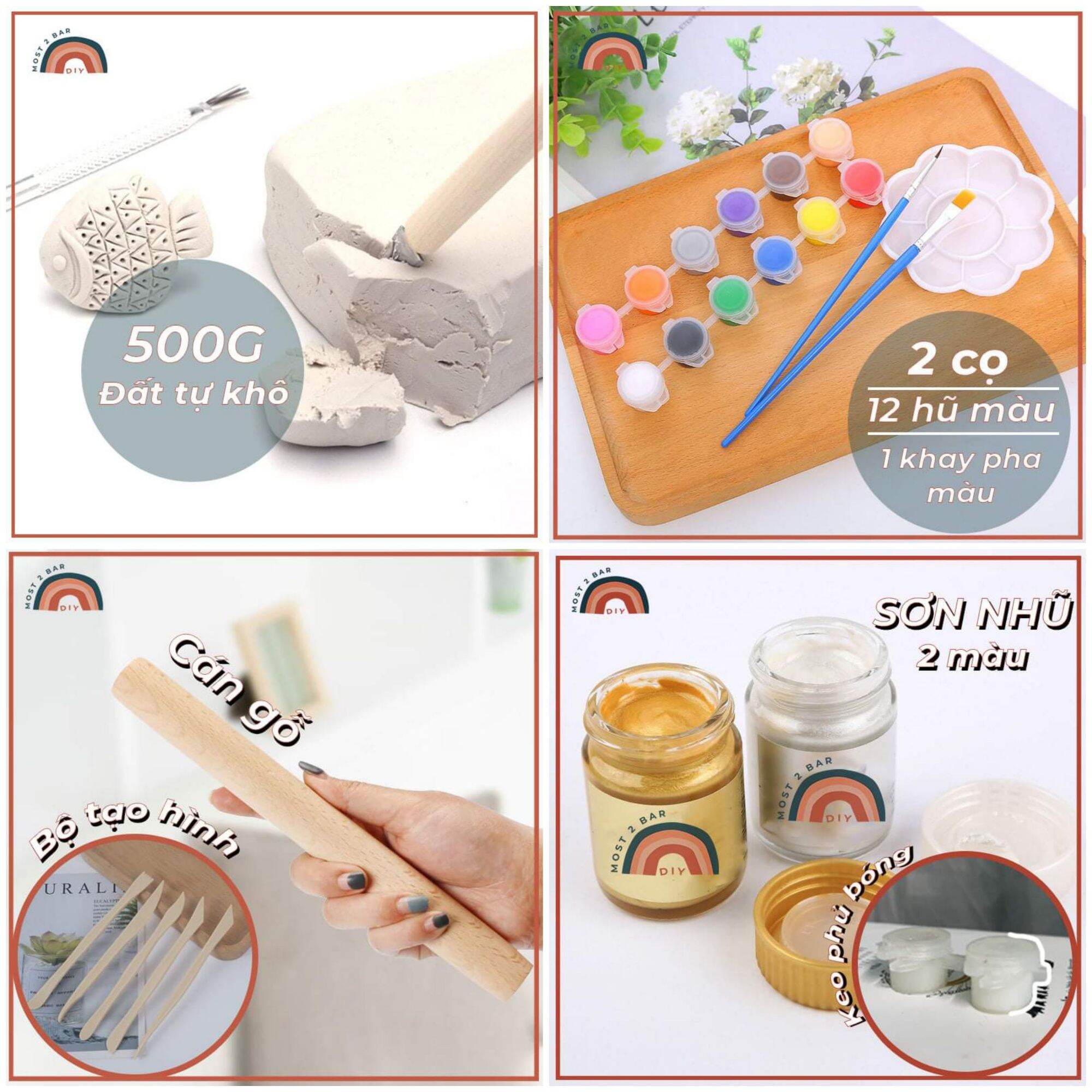 Combo đặc biệt - Đất sét tự khô làm gốm cho bé