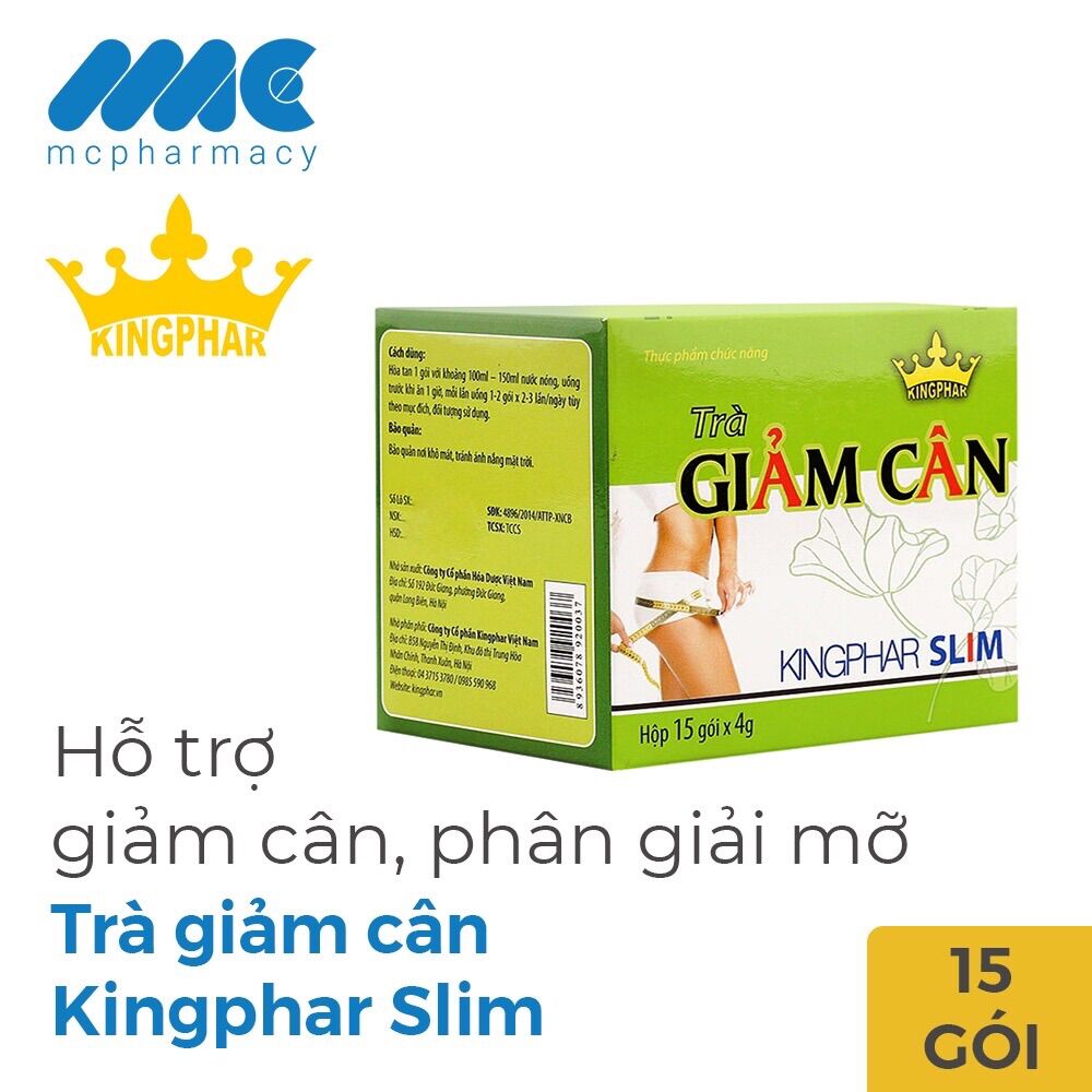Trà giảm cân Kingphar Slim Hỗ trợ tăng cường chuyển hóa chất béo, hỗ trợ giảm béo
