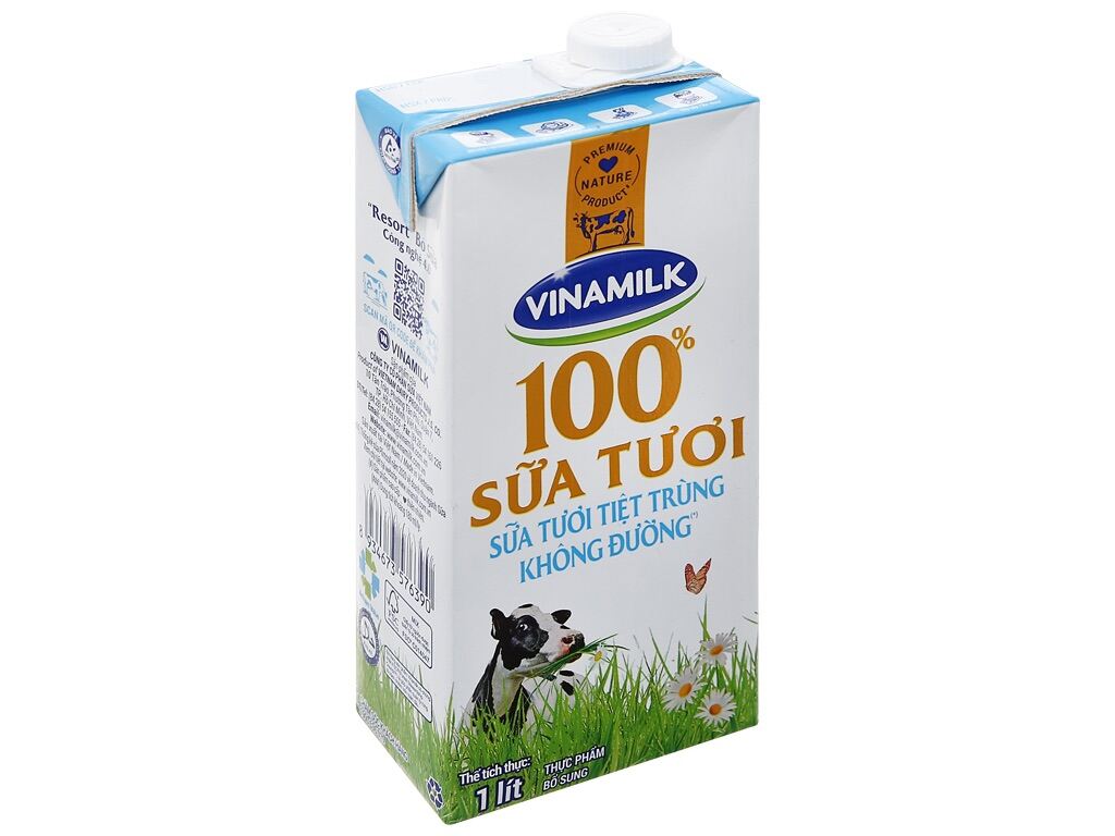 Sữa tươi 1 lít không đường vinamilk