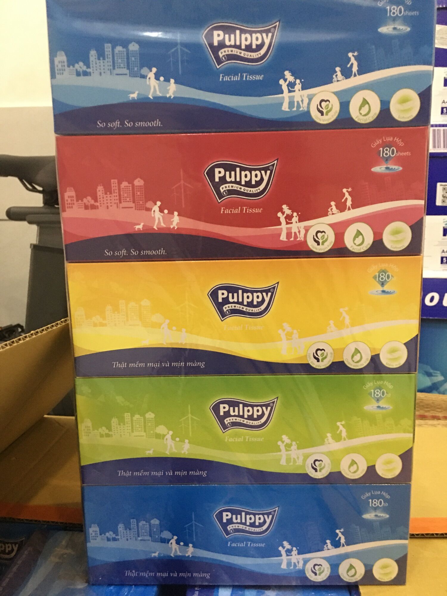 Khăn giấy hộp Pulppy 180 tờ