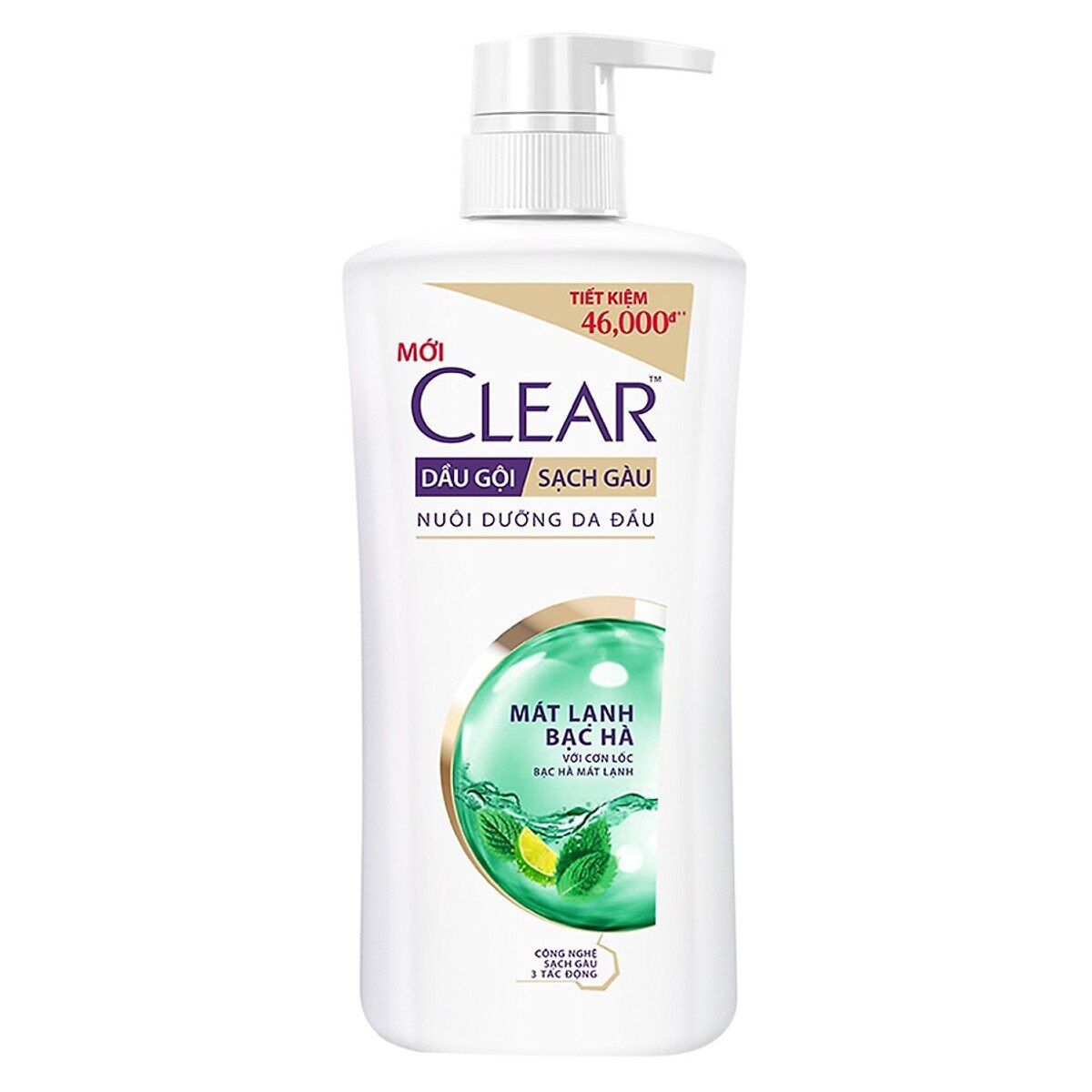 Dầu Gội Clear Mát Lạnh Bạc Hà 900g