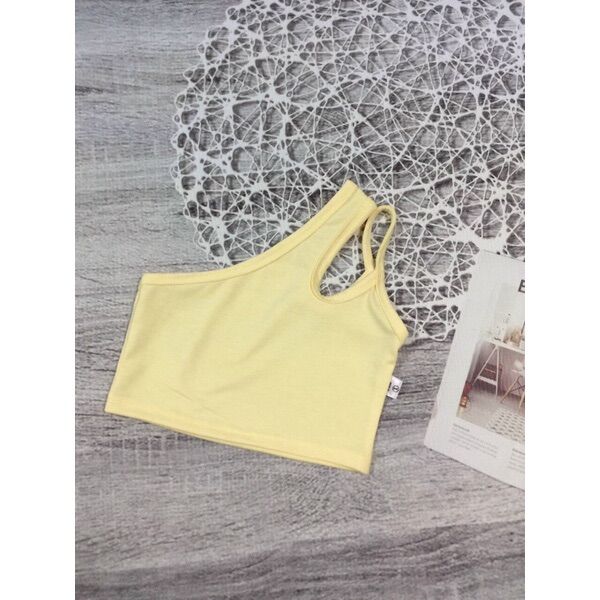 Áo croptop lệch vai bé gái