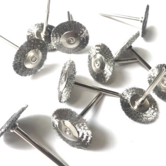 Chổi đĩa thép đánh bóng,đánh gỉ 25mm trục 3mm