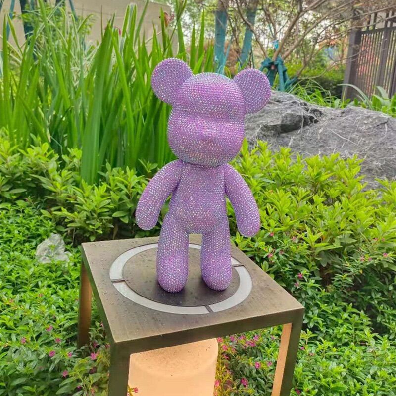 Gấu đính đá handmade Bearbrick size 23cm đá 3mm cao cấp - ShopGo