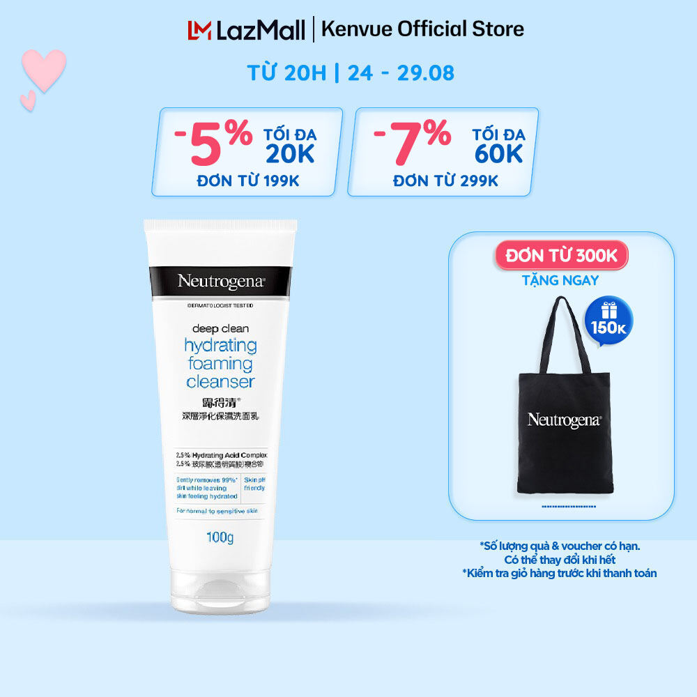 Sữa rửa mặt dưỡng ẩm Neutrogena Deep Clean Hydrating Foaming Cleanser 100g