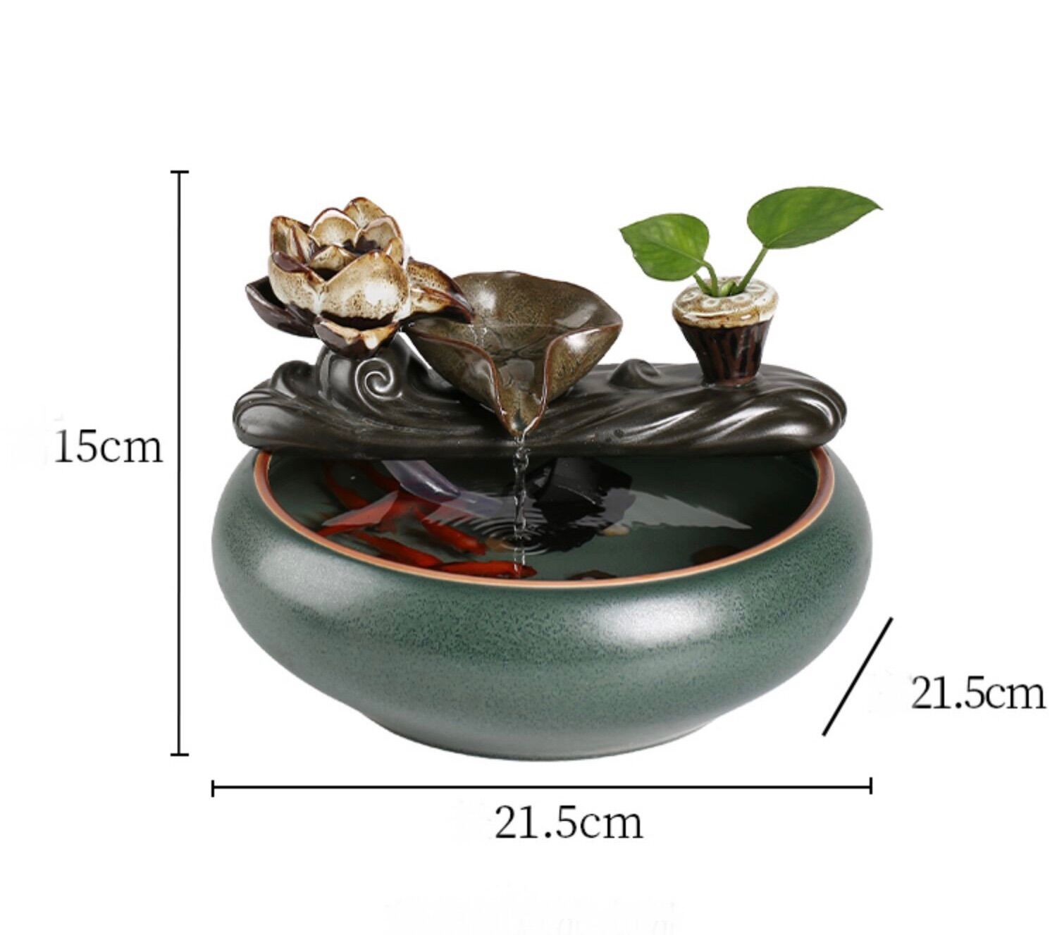 Thác nước hồ cá mini để bàn làm việc, bàn trà.
