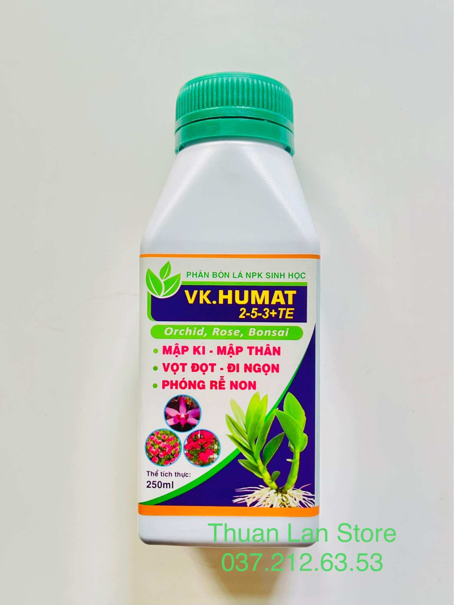 Chai 250ml vk.humat phân bón sinh học 2-5-3+te giúp mập thân, dày lá, vọt đọt