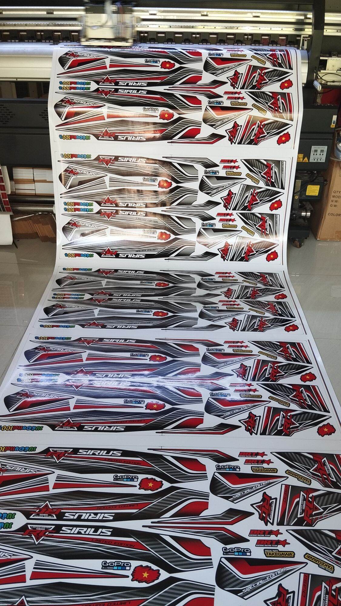 Tem sirius RC V3 ĐỎ ĐEN HOT 2024 . TEM RỜI SIRIUS ĐỎ ĐEN